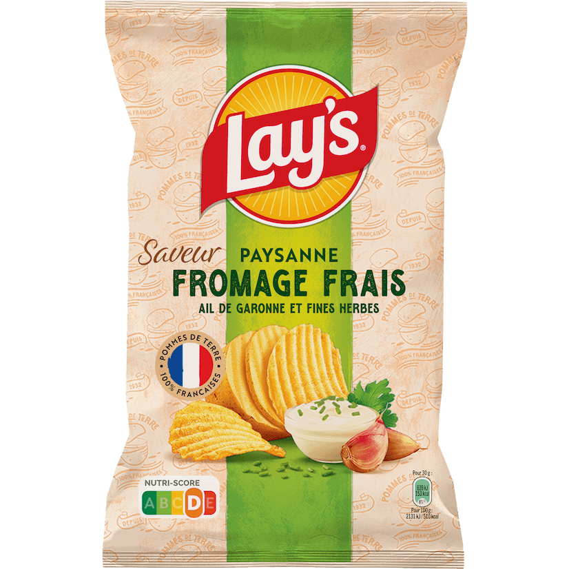 Lay's Recette Paysanne saveur Fromage Frais, Ail de Garonne & Fines Herbes